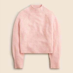 NWT J. CREW Rollneck Sweater in Supersoft Yarn HEATHER PALE PINK XS $128